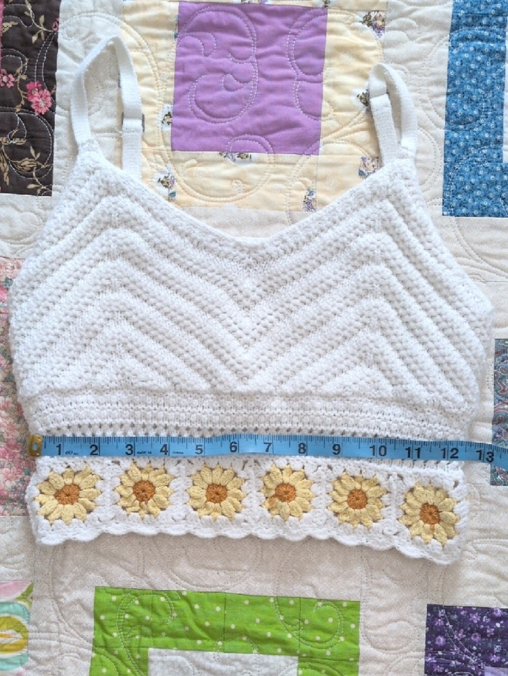 Hollister Crochet Crop Top White Daisy Trim Coquette Boho Y2K Cami - Picture 9 of 11